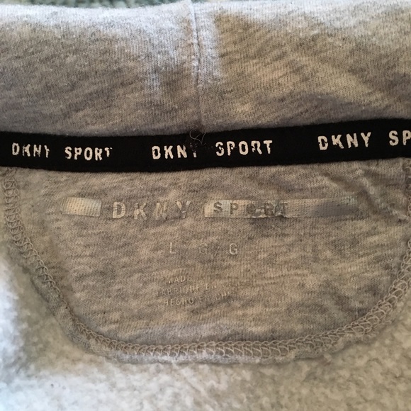 🌙DKNY Cropped Gray Hoodie - Picture 5 of 7